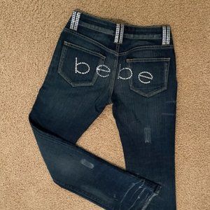 Bebe Rhinestone Crystal jeans